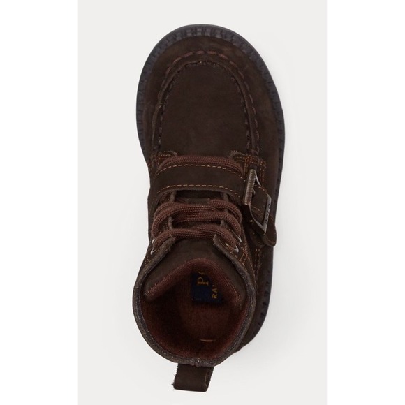 Ralph Lauren Polo Bear Ranger HI II Boots Leather Dark Brown Boys Size 8 M New - Picture 3 of 16